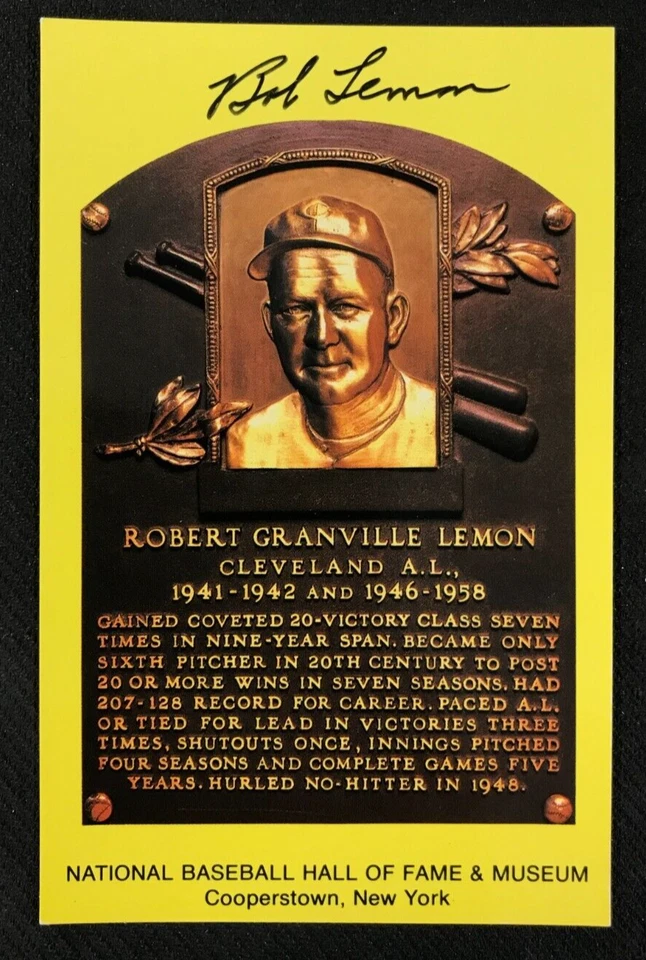Bob Lemon Signed HOF Postcard JSA Cert w/COA HOF '76 Cleveland Indians #21 MLB! - Image 2 of 4