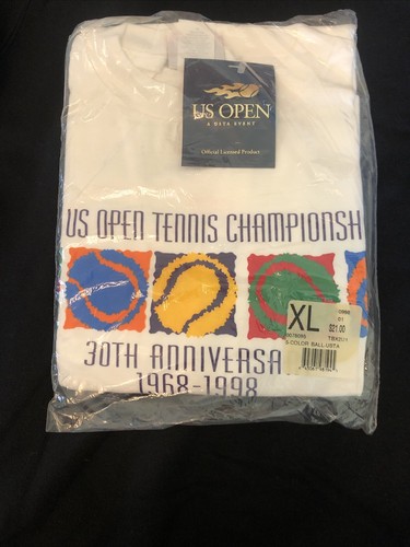 Us Open T-Shirt Tennis Championship 30Th Anniversary 1968 - 1998 New Sealed Souv