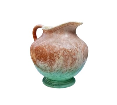 Vintage signierte 1641 Keramikvase/Krug mehrfarbige Glasur einzigartig selten