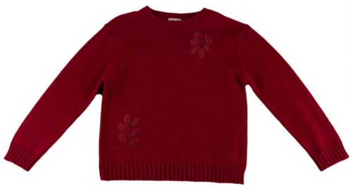JACADI Girl's Aromate Lacquered Red Crew Neck Sweater Sz 8 Years NWT $88 - Afbeelding 1 van 3
