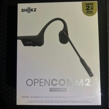 Shokz OpenComm2 Bone Conduction Wireless Bluetooth Headphones Black USB-C
