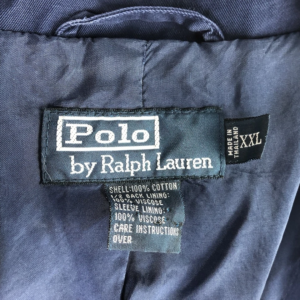 Polo Ralph Lauren винтажный мужской 2XL общего назначения синий 3 кнопки блейзер спортивное пальто - Изображение 4 из 4