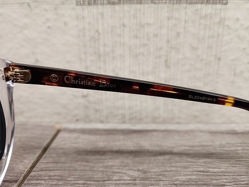 Christian Dior DiorMania 2 Womens Havana Clear Plastic Blue Lense Sunglasses ✅️ - Picture 4 of 8
