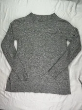 Loft Women’s Sweate Gray With Multicolor Stitching Size XS