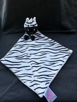Pep & Co Zebra schwarz weiß gestreift Plüsch Klapper Tröster Decke Stofftier