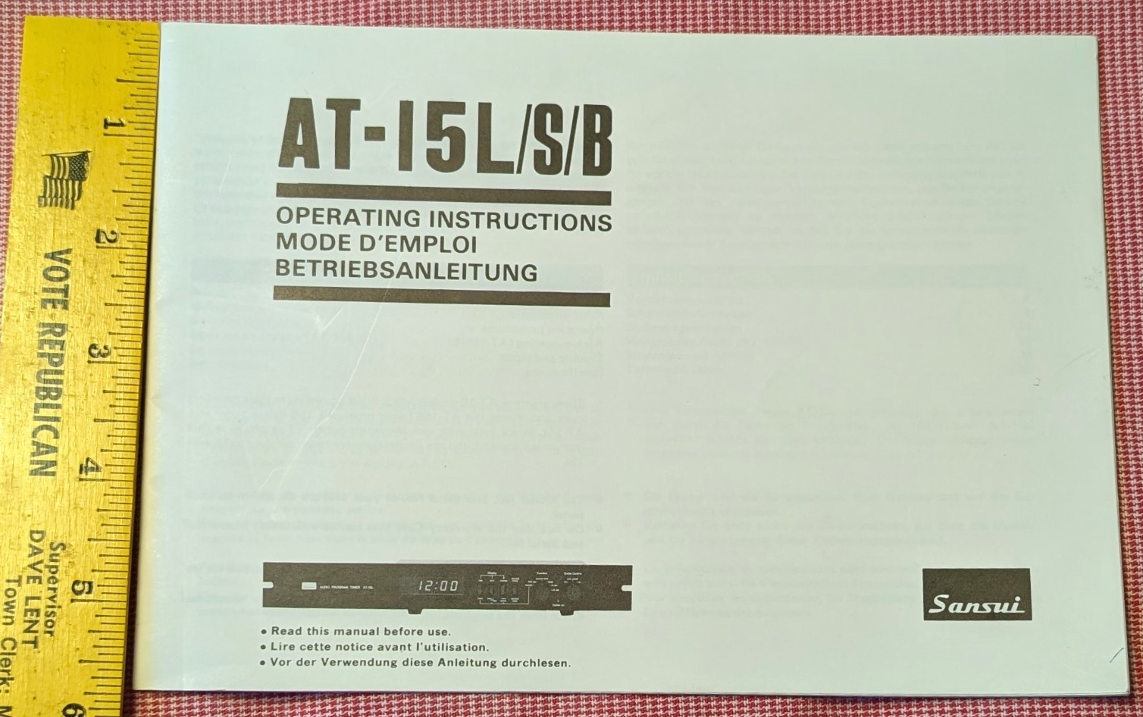 Vintage Sansui AT-15L/S/B operating instructions/ 3 languages