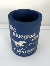 The Bluegrass State Kentucky Drink Coozie Koozie Can Beverage Holder Blue