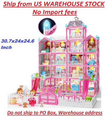 *NEW* Dreamhouse, 5-Story 19 Rooms Doll House with Dolls Toy Figures And Lights