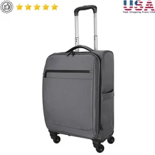 20Inch Softside Upright Spinner Luggage Expandable Travel Bag W/ 360Wheels Gray