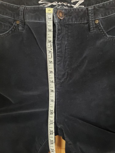 Seven 7 Ultra High Rise Skinny Black Corduroy Jeans Pants Size 16 Stretch EUC - Picture 10 of 12