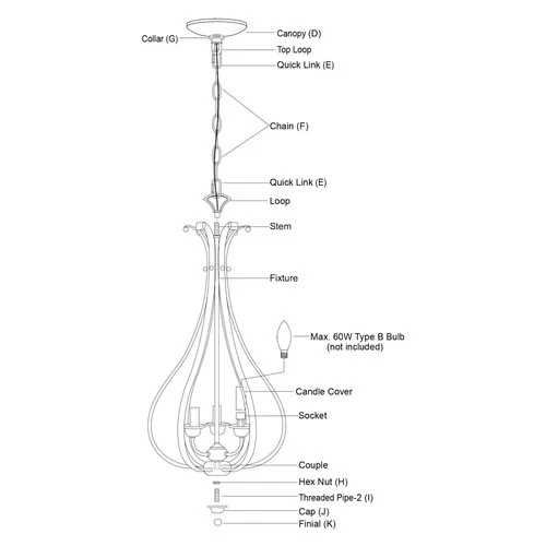 Vaxcel Lighting P0382 Monrovia 3 Light 11"W Taper Candle Pendant - Bronze - Picture 2 of 12
