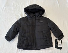 NWT London Fog Kids Sz 24 Months Black Puffer Hooded Jacket Coat 609036