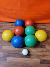 Vintage Sportcraft Official Bocce Ball Set 8 1 Red Blue Green Yellow White