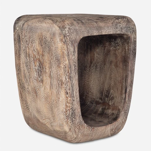 Uttermost Loophole Bleached Wash Accent Stool - Picture 3 of 6