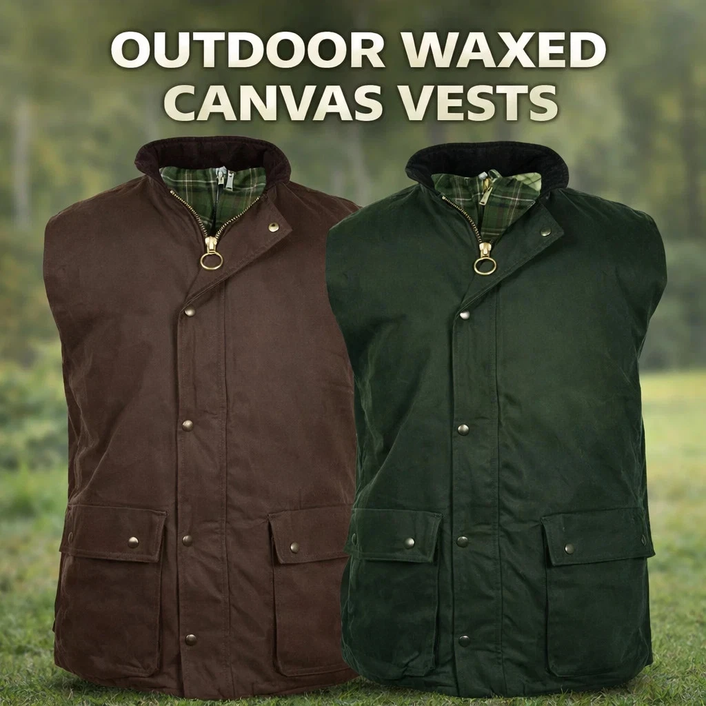 Mens Wax Quilted Gilet Bodywarmer Waistcoat Hunting Outdoor Premium Gilet