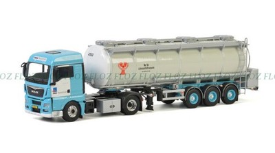 WSI for MAN TGX XLX EURO 6 4X2 TANK TRAILER 1/50 DIECAST MODEL FINISHED TRUCK