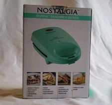Nostalgia MyMini Sandwich Maker Brand New In Box Light Green in Color