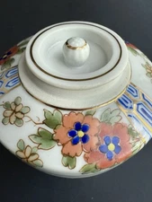 Vintage Porcelain Nippon Tea Caddy With 2 Lids Covered