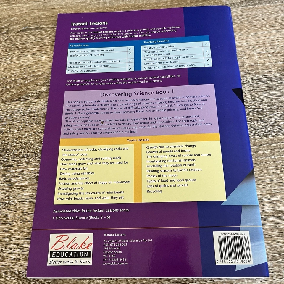 Discovering Science Book 1-6 STAV PUBLISHING 2006 INSTANT LESSONS Learning Kids - Image 3 of 4