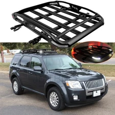 50"x38" Roof Rack Cargo Carrier Basket Crossbar w/ LED Light For Mercury Mariner