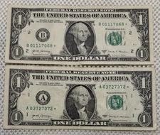 (2) $1 Star Notes, 2017 Low Run 800k & 1 Trip/2 Pairs, 2017A Trip Ones (111)