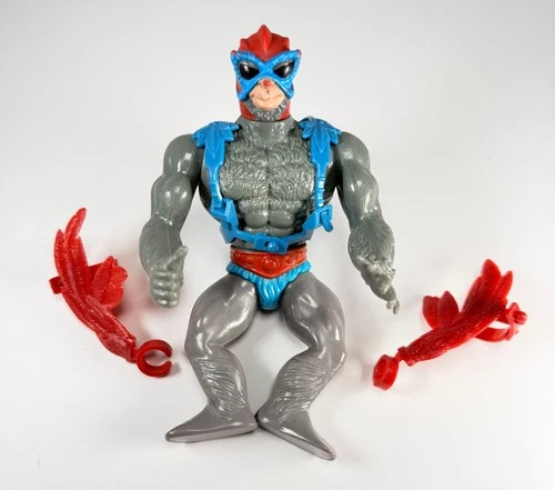 Vintage 1982 MOTU Stratos Complete w/ Wings & Blue Jetpack Taiwan Variant He-Man