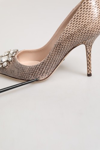 DOLCE & GABBANA Shoes Beige Leather Crystal Embellished Pumps EU36/US5.5 1120usd - Picture 9 of 10