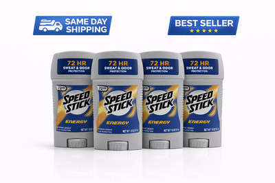 Speed Stick Energy Antiperspirant Deodorant 4 Pack 1.8oz 72Hr Men