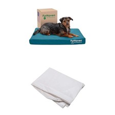 Furhaven dog bed Mattress Style Deep Lagoon, Medium W/same size waterproof li...