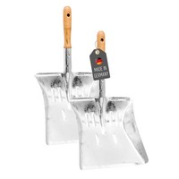 2 StüCk Kehrschaufel Metall Verzinkt Holzgriff Kehrblech Kaminschaufel Schaufel