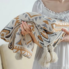 Bohemian Navajo Daylight Blanket Knit Air Conditioning Blanket Nap Blanket Sofa