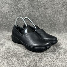 Dansko Abigail Women  s Sz EU36 US 6 Black Leather Split Top Clogs Comfort Shoes