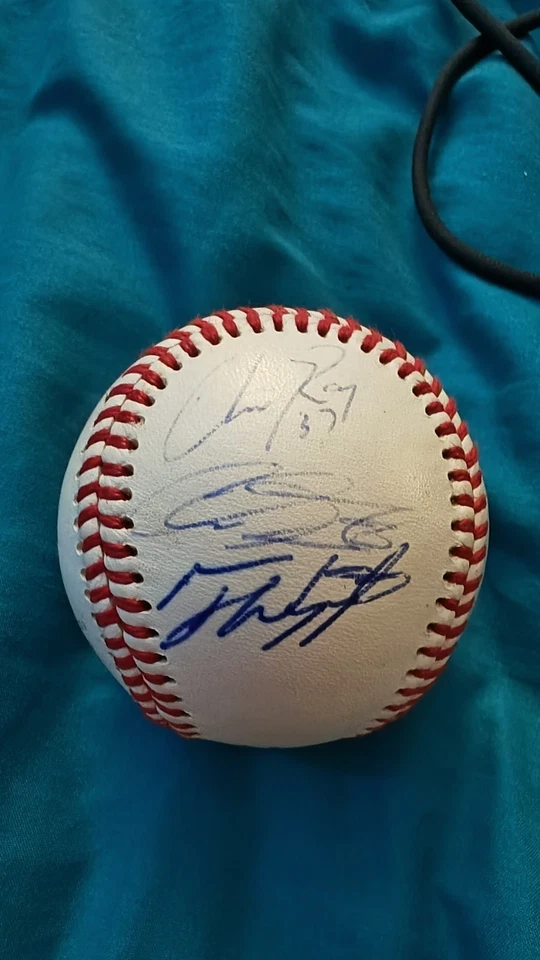 Baltimore Orioles 2009 entrenamiento de primavera firmado béisbol (Scott, Ray, Wiggington) Foto 2 de 4