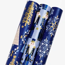 Nutcracker Christmas Gift Wrapping Paper - 17 in X 120 in per Roll - Reversible