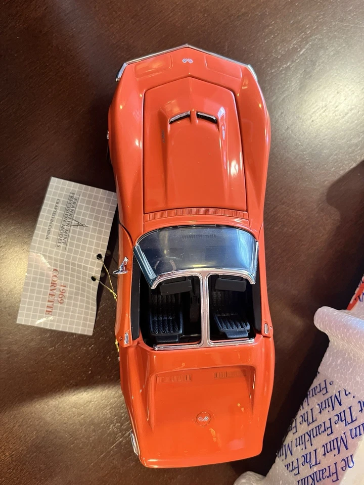 1/24 Franklin Mint 1969 Chevrolet Corvette Stingray 427 Orange B11VB57 - Image 4 of 4