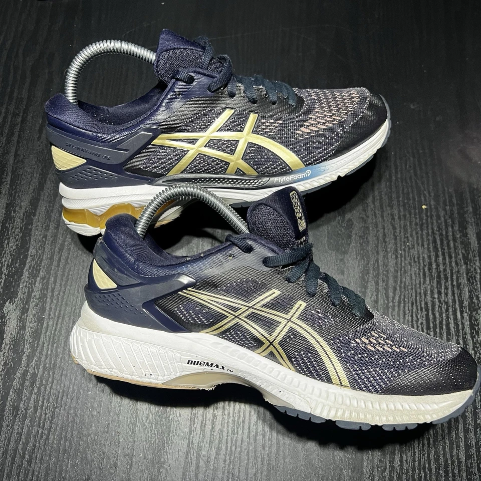 ASICS гель Kayano 26 женщин размер 8 туфли полночь матовый миндаль работает кроссовки - Изображение 2 из 4