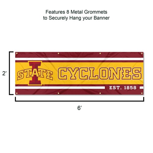 Iowa State Cyclones Large 6 Foot Banner - Picture 3 of 5