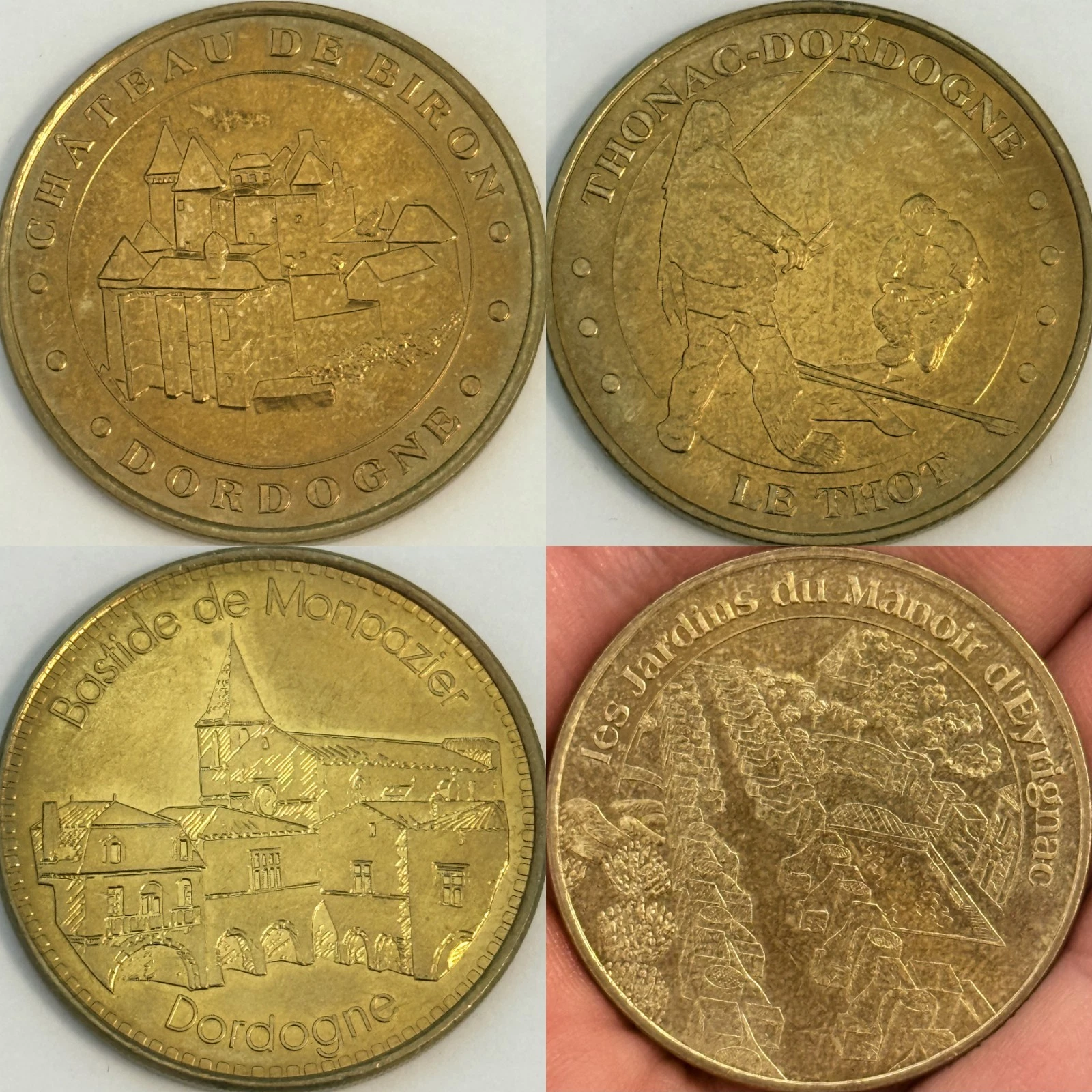 Dordogne 24 - Lot Jetons Touristiques Médailles Souvenirs Monnaie de Paris