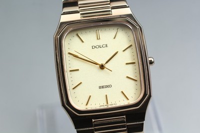 [Near MINT] SEIKO Dolce 8N41-5140 29mm Gold Dial Tungsten Quartz Herrenuhr
