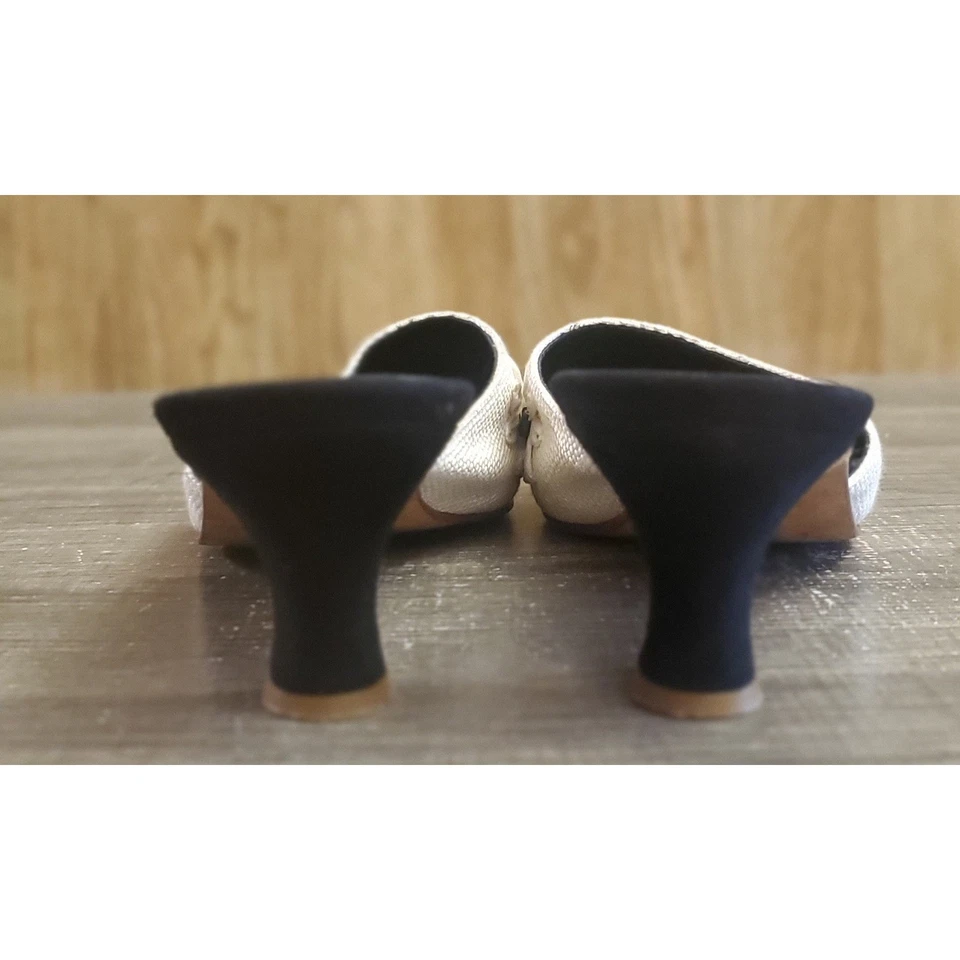 Tacones bordados florales Zalo para mujer talla 7,5 tostados Foto 4 de 4