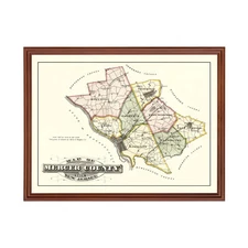Old Map of Mercer County, NJ 1875 - Vintage New Jersey Art