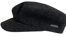Vintage Kangol Black Wool Mau Hat Men’s Size Medium Hip Hop Cap Elastic Opening