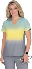 KOI Basics 1031PR Women's Cali Top Sage Sunshine Platinum Grey Ombre