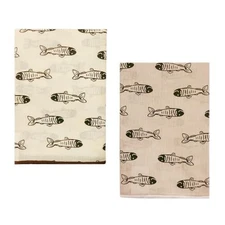 2 Pack 100% Cotton Bandana Headband, Head Wrap, Protective Coverage, Hair Fish