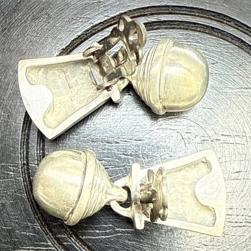 Lisa Jenks Earrings Geometric Dangle Clip On Sterling Silver 29 mm L x 13 mm W - Picture 4 of 6