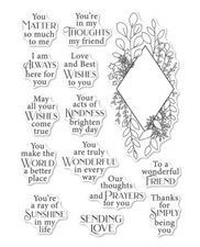 Clear Stamps Sentiments Sympathy Transparent Birthday Get Well Words Card Making
