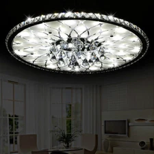 Luxurious Remote Control LED Crystal Ceiling Lamp Modern Simple Home Lighting Yc