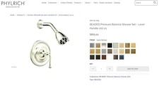 Phylrich 207-21-015 Beaded Pressure Balance Shower Set-Lever Handle Satin Nickel
