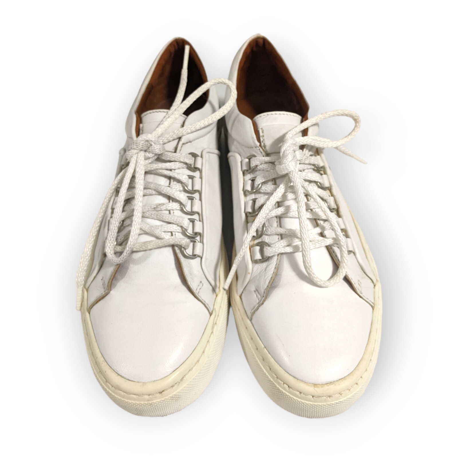 Zara Basic Collection White Lace Up Sneakers, 7.5 - image 7