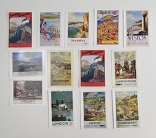 13 Vintage Repro Travel Poster Postcards GWR Great Western Railway Etc